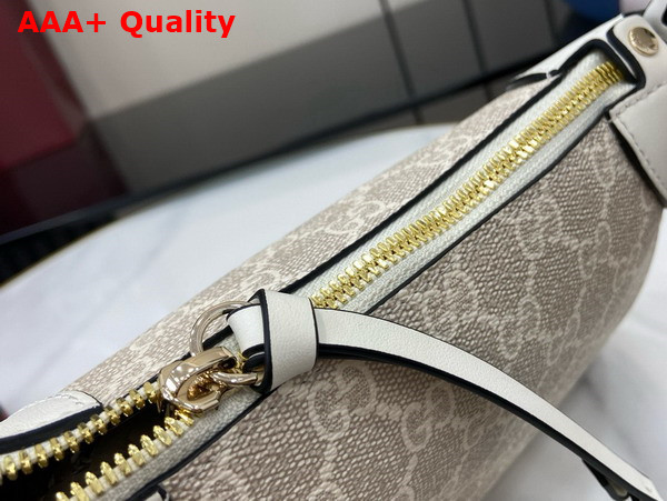 Gucci GG Emblem Small Shoulder Bag in Beige and White New GG Monogram Coated Fabric 815218 Replica