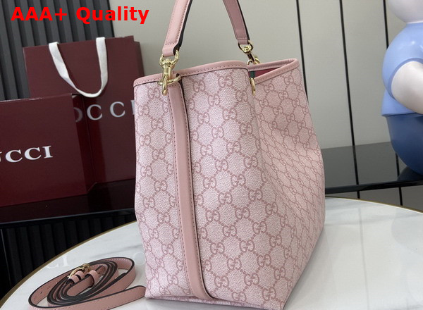 Gucci GG Emblem Small Shoulder Bag in Light Pink GG Monogram Coated Fabric 815103 Replica