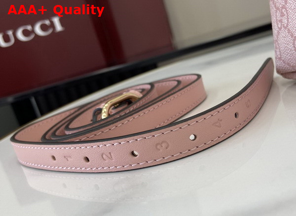 Gucci GG Emblem Small Shoulder Bag in Light Pink GG Monogram Coated Fabric 815103 Replica