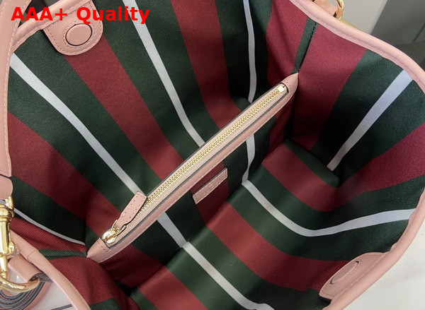 Gucci GG Emblem Small Shoulder Bag in Light Pink GG Monogram Coated Fabric 815103 Replica