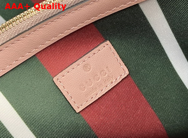 Gucci GG Emblem Small Shoulder Bag in Light Pink GG Monogram Coated Fabric 815103 Replica