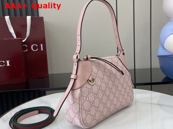 Gucci GG Emblem Small Shoulder Bag in Light Pink GG Monogram Coated Fabric 815218 Replica