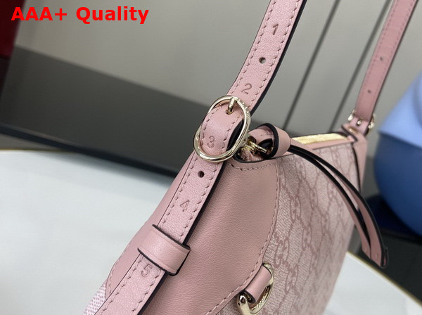 Gucci GG Emblem Small Shoulder Bag in Light Pink GG Monogram Coated Fabric 815218 Replica