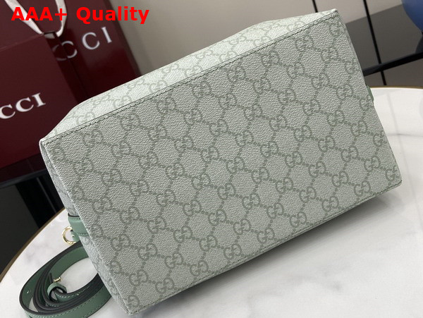 Gucci GG Emblem Small Shoulder Bag in Sage Green GG Monogram Coated Fabric 815103 Replica