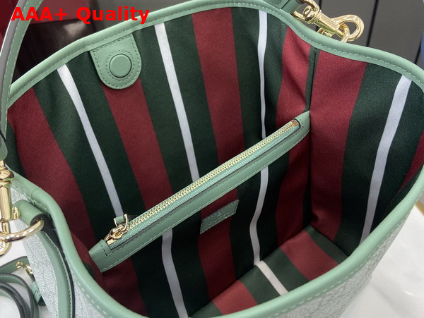 Gucci GG Emblem Small Shoulder Bag in Sage Green GG Monogram Coated Fabric 815103 Replica