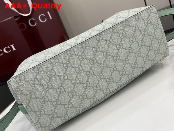 Gucci GG Emblem Small Tote Bag in Sage Green GG Monogram Coated Fabric 815214 Replica