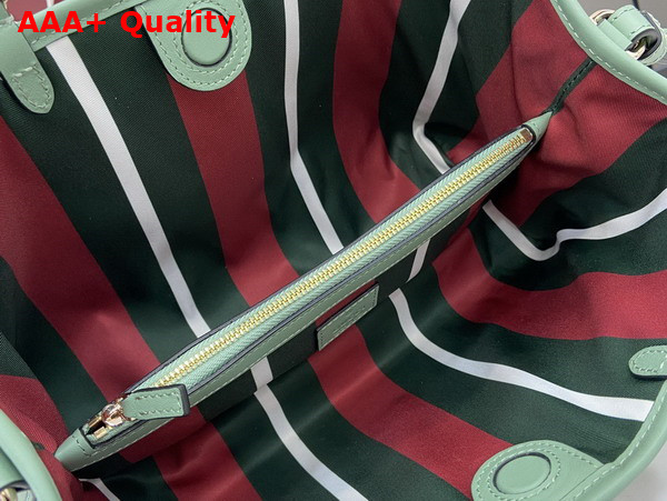 Gucci GG Emblem Small Tote Bag in Sage Green GG Monogram Coated Fabric 815214 Replica