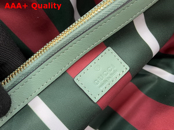 Gucci GG Emblem Small Tote Bag in Sage Green GG Monogram Coated Fabric 815214 Replica