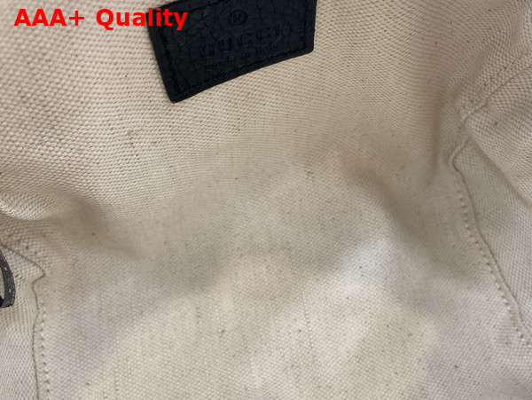 Gucci GG Emblem Super Mini Top Handle Bag in Black GG Grainy Leather 815256 Replica