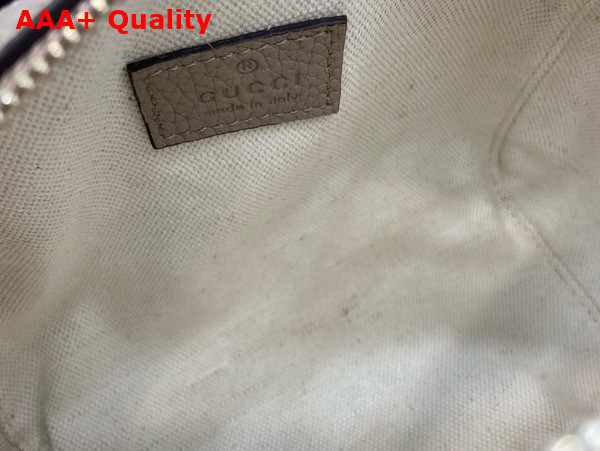 Gucci GG Emblem Super Mini Top Handle Bag in Taupe GG Embossed Grainy Leather 815256 Replica