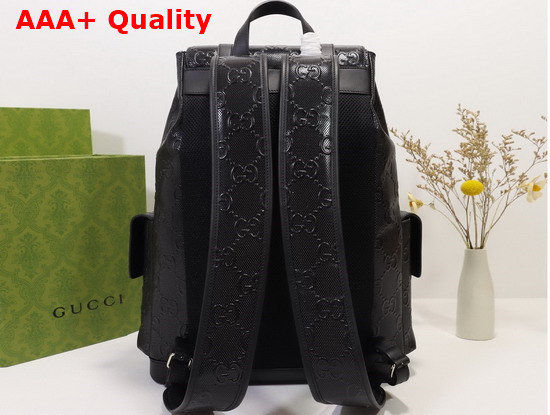 Gucci GG Embossed Backpack Black GG Embossed Leather 625770 Replica