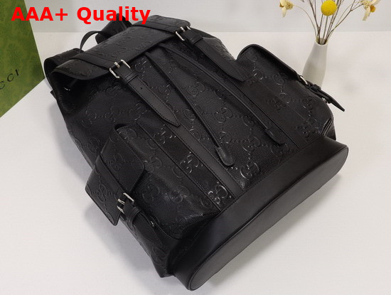 Gucci GG Embossed Backpack Black GG Embossed Leather 625770 Replica