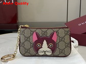 Gucci GG Key Case with Cat Detail 818768 Replica