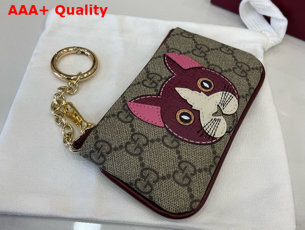Gucci GG Key Case with Cat Detail 818768 Replica