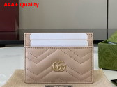 Gucci GG Marmont Card Case in Light Pink Matelasse Chevron Leather 443127 Replica