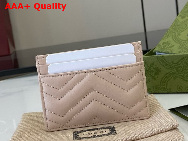 Gucci GG Marmont Card Case in Light Pink Matelasse Chevron Leather 443127 Replica