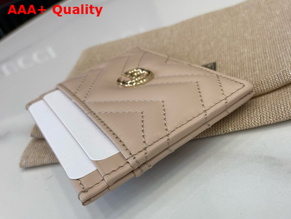 Gucci GG Marmont Card Case in Light Pink Matelasse Chevron Leather 443127 Replica