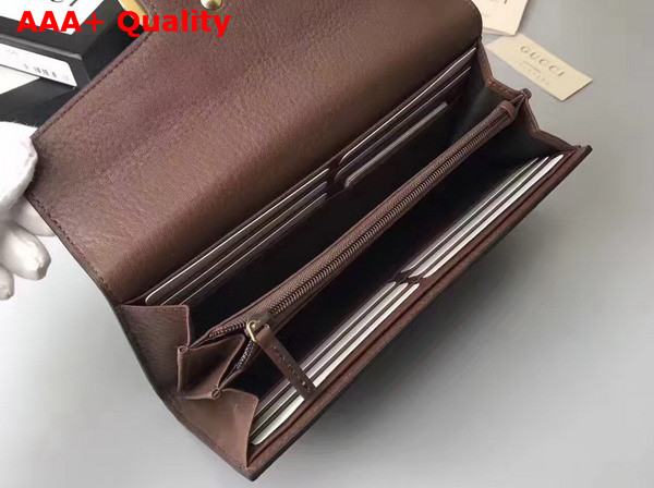 Gucci GG Marmont Continental Wallet in Nut Brown Grain Leather Replica