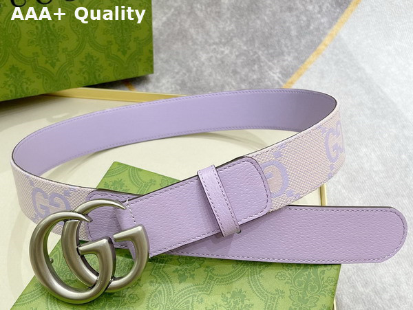 Gucci GG Marmont Jumbo GG Belt in Beige and Light Purple Jumbo GG Canvas 400593 Replica