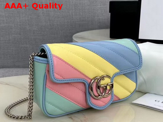 Gucci GG Marmont Matelasse Leather Super Mini Bag Multicolored Pastel Leather 476433 Replica