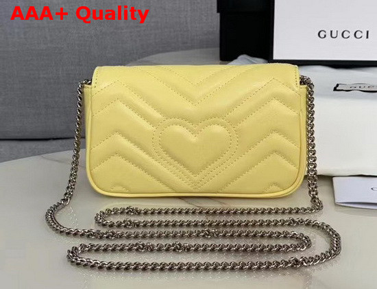Gucci GG Marmont Matelasse Leather Super Mini Bag Pastel Yellow Leather 476433 Replica