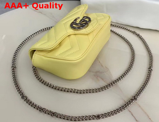 Gucci GG Marmont Matelasse Leather Super Mini Bag Pastel Yellow Leather 476433 Replica