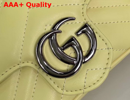 Gucci GG Marmont Matelasse Leather Super Mini Bag Pastel Yellow Leather 476433 Replica