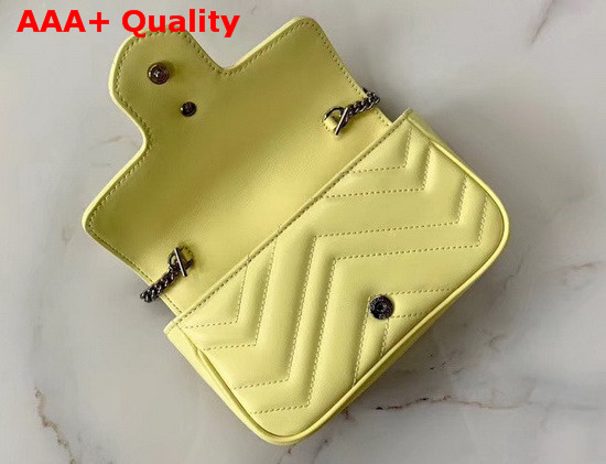 Gucci GG Marmont Matelasse Leather Super Mini Bag Pastel Yellow Leather 476433 Replica
