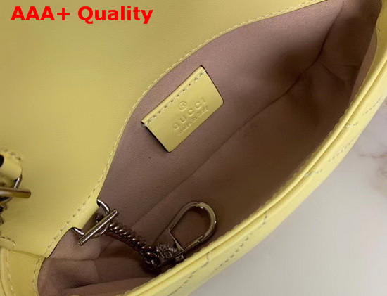 Gucci GG Marmont Matelasse Leather Super Mini Bag Pastel Yellow Leather 476433 Replica
