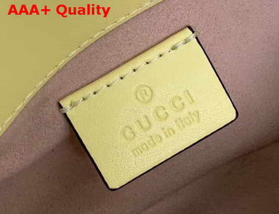 Gucci GG Marmont Matelasse Leather Super Mini Bag Pastel Yellow Leather 476433 Replica