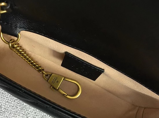 Gucci GG Marmont Matelasse Leather Super Mini Bag in Black