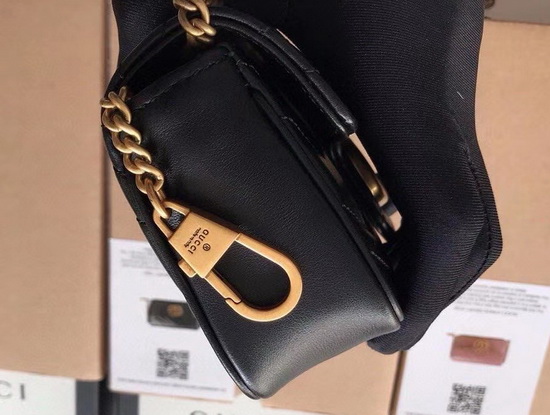 Gucci GG Marmont Matelasse Leather Super Mini Bag in Black Chevron Leather 476433 Replica