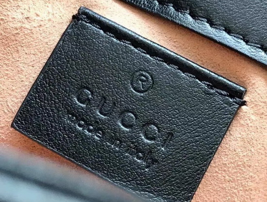 Gucci GG Marmont Matelasse Leather Super Mini Bag in Black Chevron Leather 476433 Replica