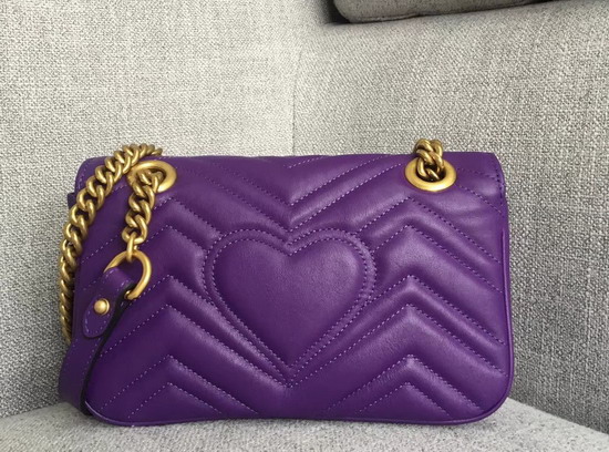 Gucci GG Marmont Matelasse Mini Shoulder Bag in Purple