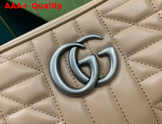 Gucci GG Marmont Matelasse Shoulder Bag in Rose Beige Leather 447632 Replica