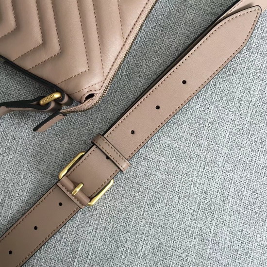 Gucci GG Marmont Messenger Bag in Light Pink Matelasse Leather
