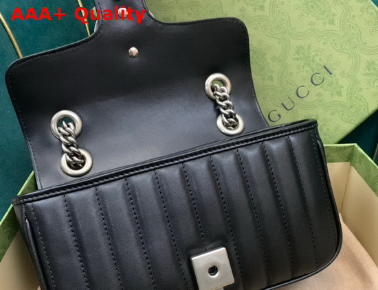 Gucci GG Marmont Mini Shoulder Bag Black Leather 446744 Replica