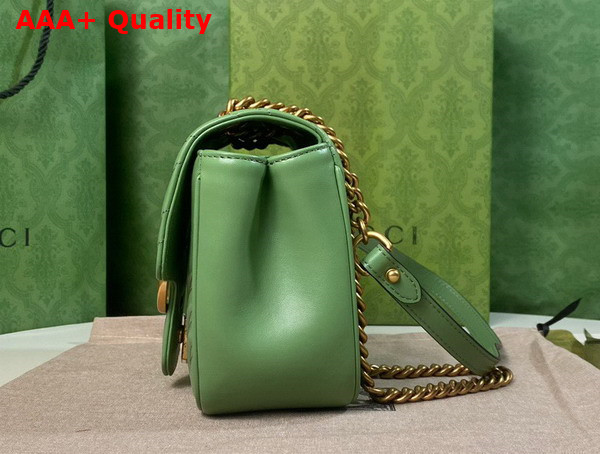 Gucci GG Marmont Mini Shoulder Bag in Light Green Leather 739682 Replica