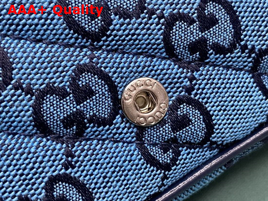 Gucci GG Marmont Multicolour Super Mini Bag Light Blue and Blue Diagonal Matelasse GG Canvas 476433 Replica