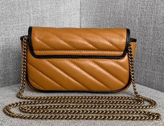 Gucci GG Marmont Nano Shoulder Bag Cognac Leather