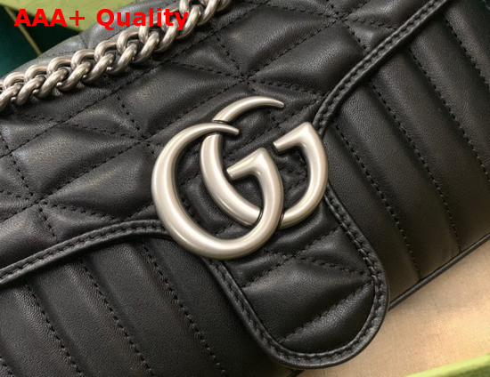 Gucci GG Marmont Small Shoulder Bag Black Leather 443497 Replica