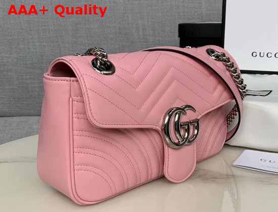 Gucci GG Marmont Small Shoulder Bag Pastel Pink Leather 443497 Replica