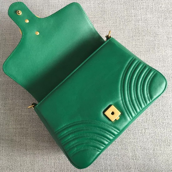 Gucci GG Marmont Small Top Handle Bag Emerald Green Leather