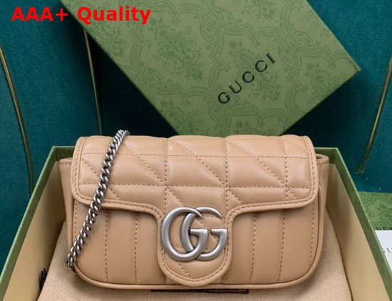 Gucci GG Marmont Super Mini Bag in Rose Beige Matelasse Leather 476433 Replica