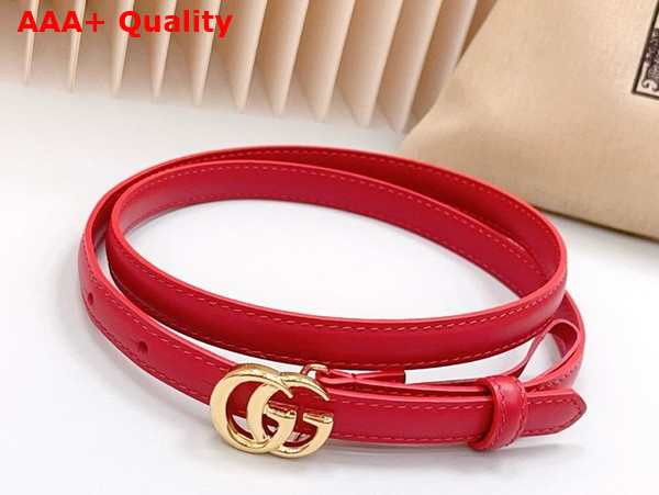 Gucci GG Marmont Thin Belt in Red Leather 793124 Replica
