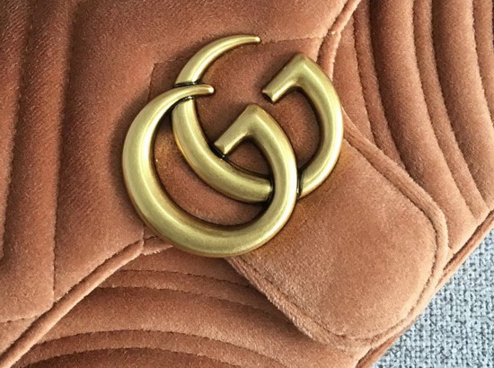 Gucci GG Marmont Velvet Mini Bag in Taupe Velvet
