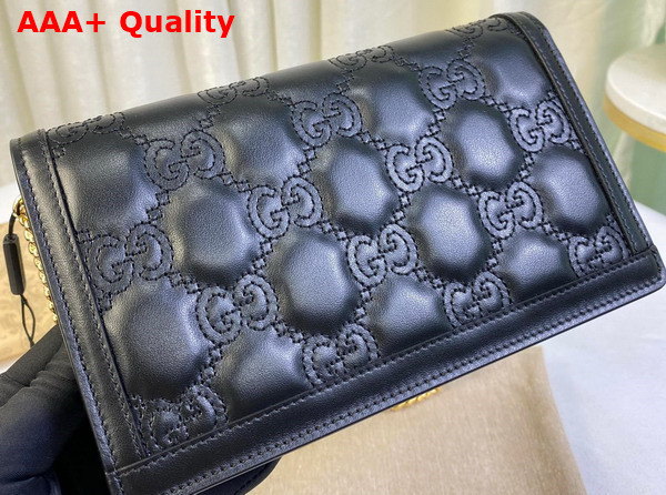Gucci GG Matelasse Chain Wallet in Black Leather 723787 Replica