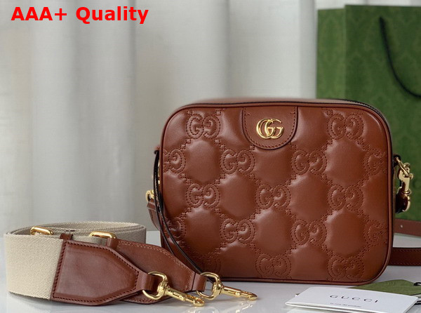 Gucci GG Matelasse Leather Shoulder bag in Light Brown 702234 Replica