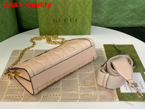 Gucci GG Matelasse Leather Small Bag in Beige 702200 Replica