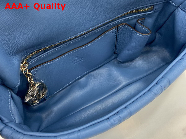 Gucci GG Milano Mini Top Handle Bag in Blue GG Puffy Leather 806017 Replica